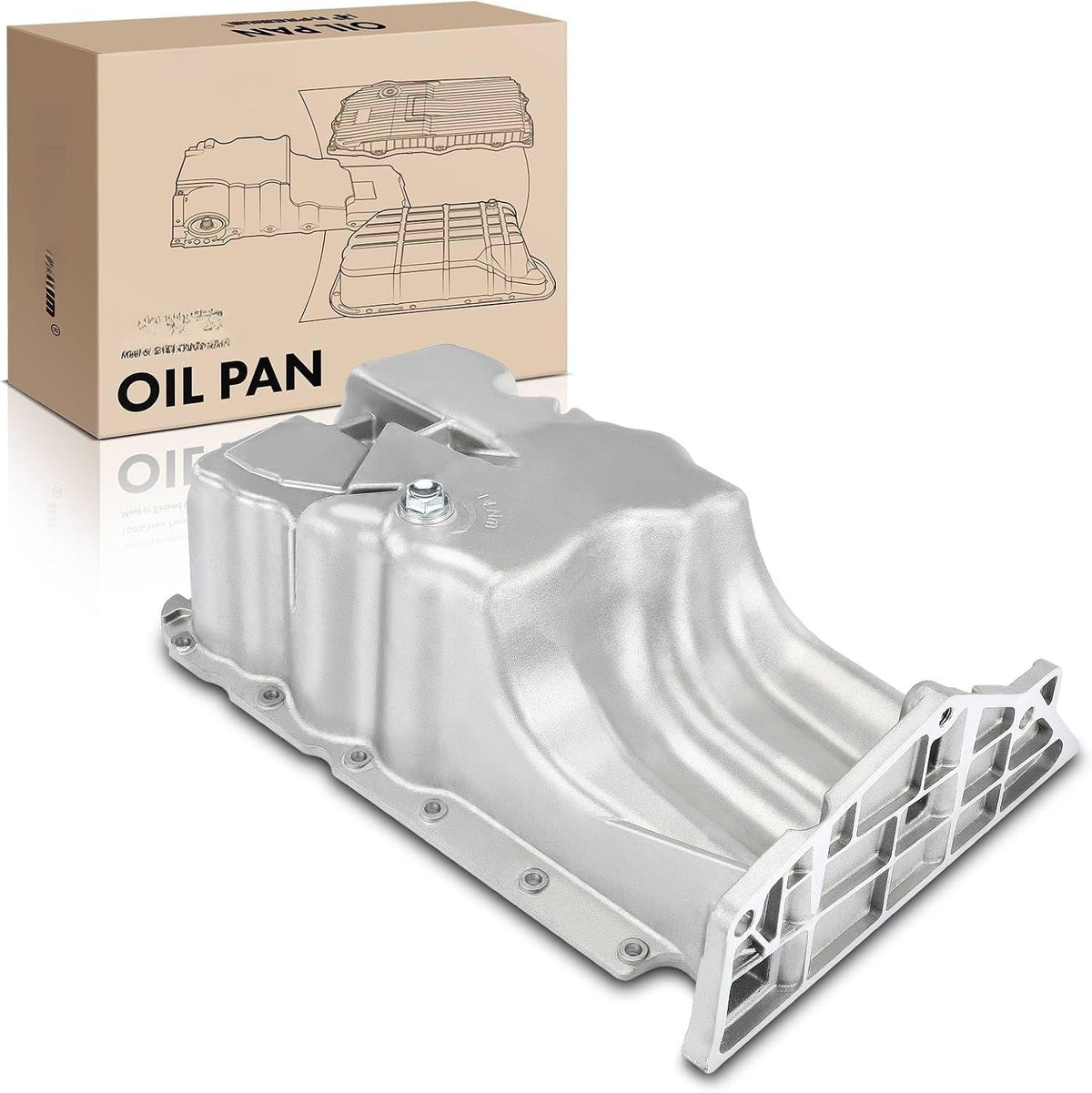 Aluminum Engine Oil Pan With Drain Plug for Buick Encore 2013-2021, Chevrolet Sonic 2012-2020, Trax 2013-2021 1.4L