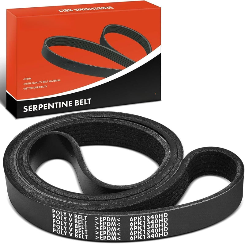 Heavy Duty 6-Rib 52.76 in Serpentine Belt for Chevrolet P30 1990-1997, GMC P3500 1990-1997 7.4L