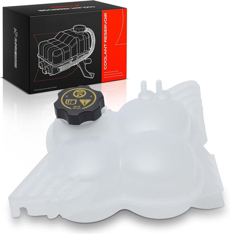 Front Pressurized Coolant Expansion Reservoir for Chevrolet Colorado 2015-2022, GMC Canyon 2015-2022, with Cap