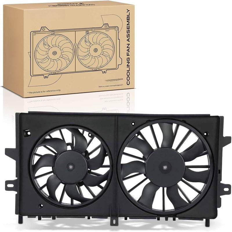Dual Radiator Cooling Fan Assembly with Shroud for Chevrolet Impala 2006-2011, Monte Carlo 2006-2007, Buick LaCrosse 2008, V6