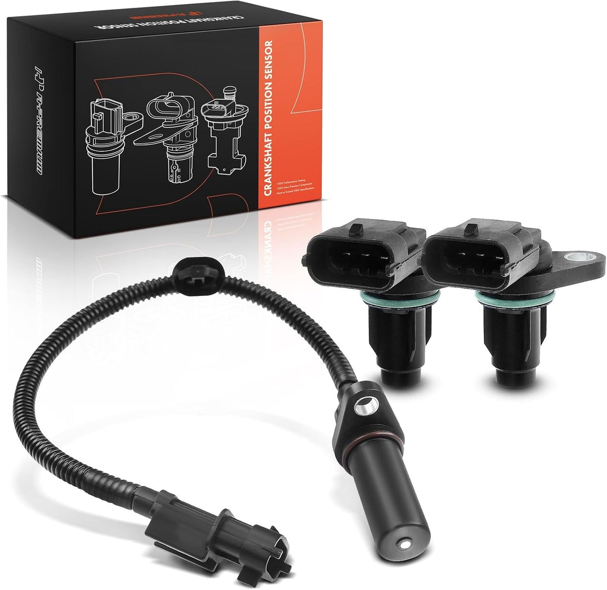 Camshaft and Crankshaft Position Sensor Kit, 3-Piece, for Hyundai Accent 2012-2019, Kia Rio 2012-2016 without Start/Stop, 1.6L