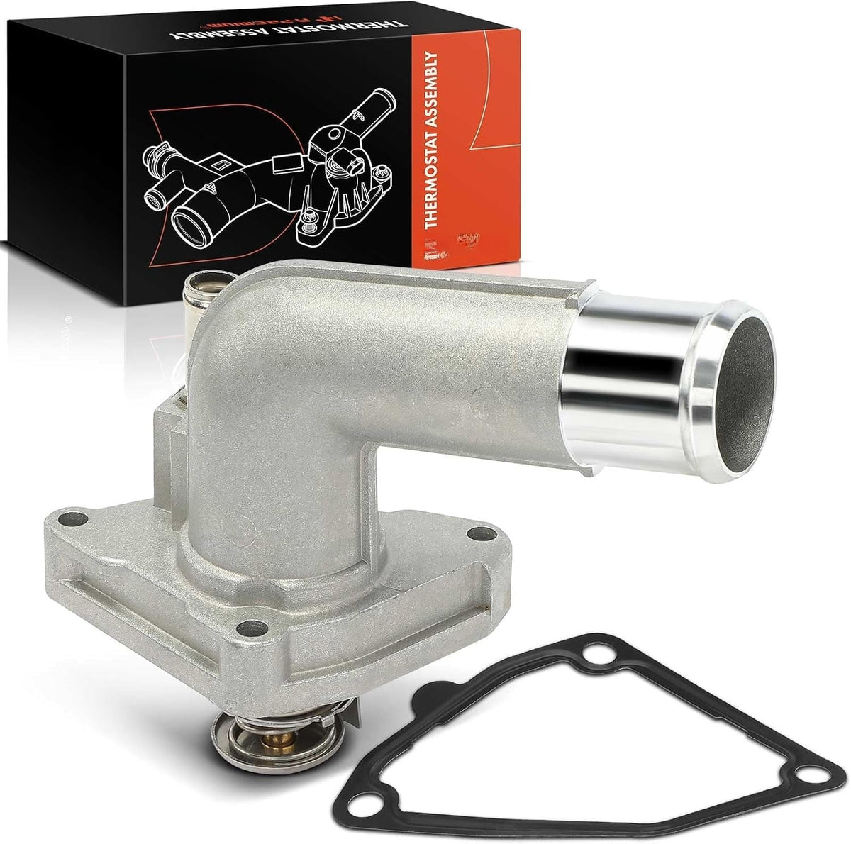 Aluminum Engine Coolant Thermostat Housing with Thermostat for Nissan Altima 2002-2006, Maxima 2002-2008, Murano 2003-2007, Quest 2004-2009, 3.5L V6