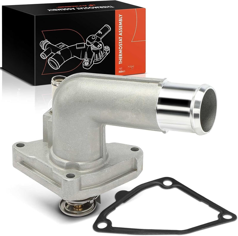 Aluminum Engine Coolant Thermostat Housing with Thermostat for Nissan Altima 2002-2006, Maxima 2002-2008, Murano 2003-2007