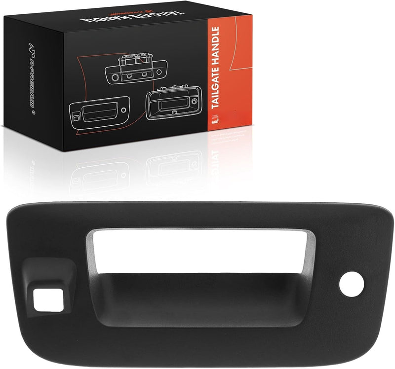 Tailgate Handle Bezel with Camera Hole and Keyhole for Chevrolet Silverado 1500 2009-2013, 2500 HD 2009-2014