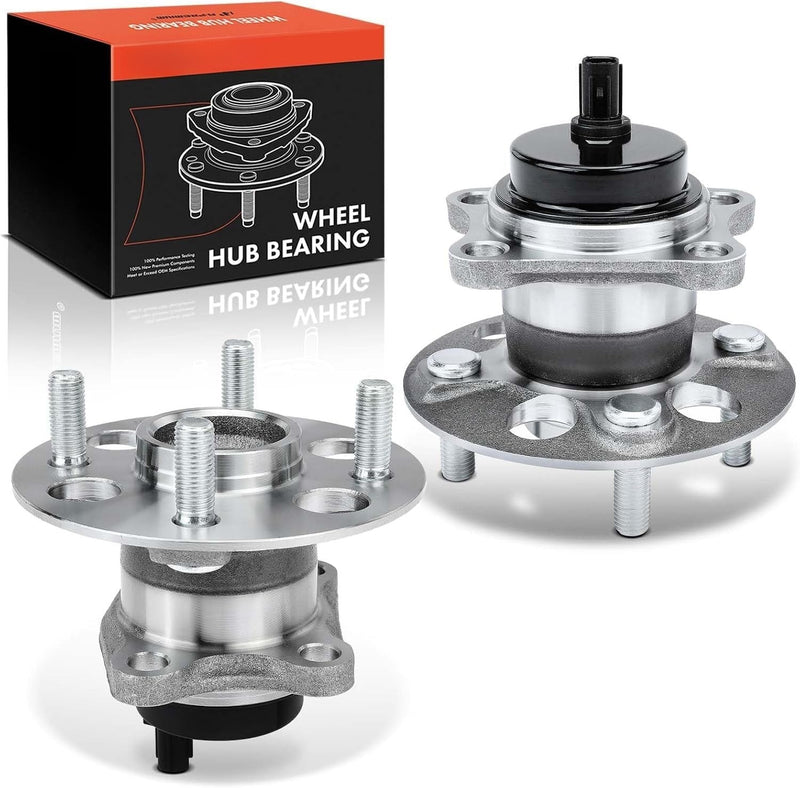 Rear Wheel Bearing and Hub Assembly Pair with ABS for Toyota Yaris 2008-2011, Prius C 2012-2019, Scion iQ 2013