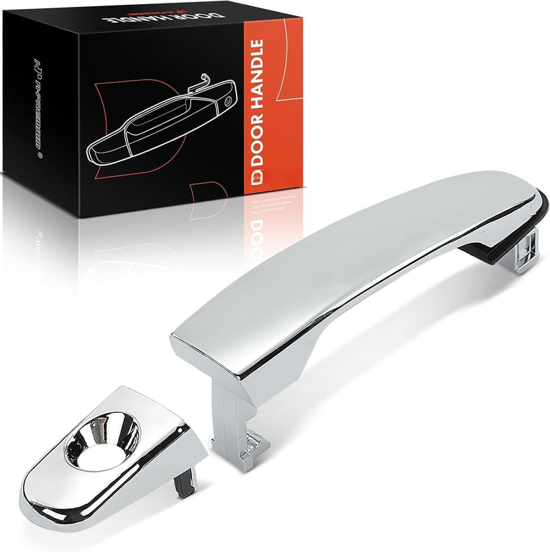 Front Left Driver Side Exterior Door Handle with Keyhole, Chrome, for Chevrolet Equinox 2005-2009, HHR 2006-2011