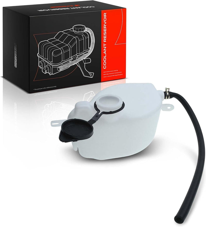 Front Non-Pressurized Coolant Recovery Reservoir for Dodge Journey 2009-2019 2.4L, with Cap and Tubing