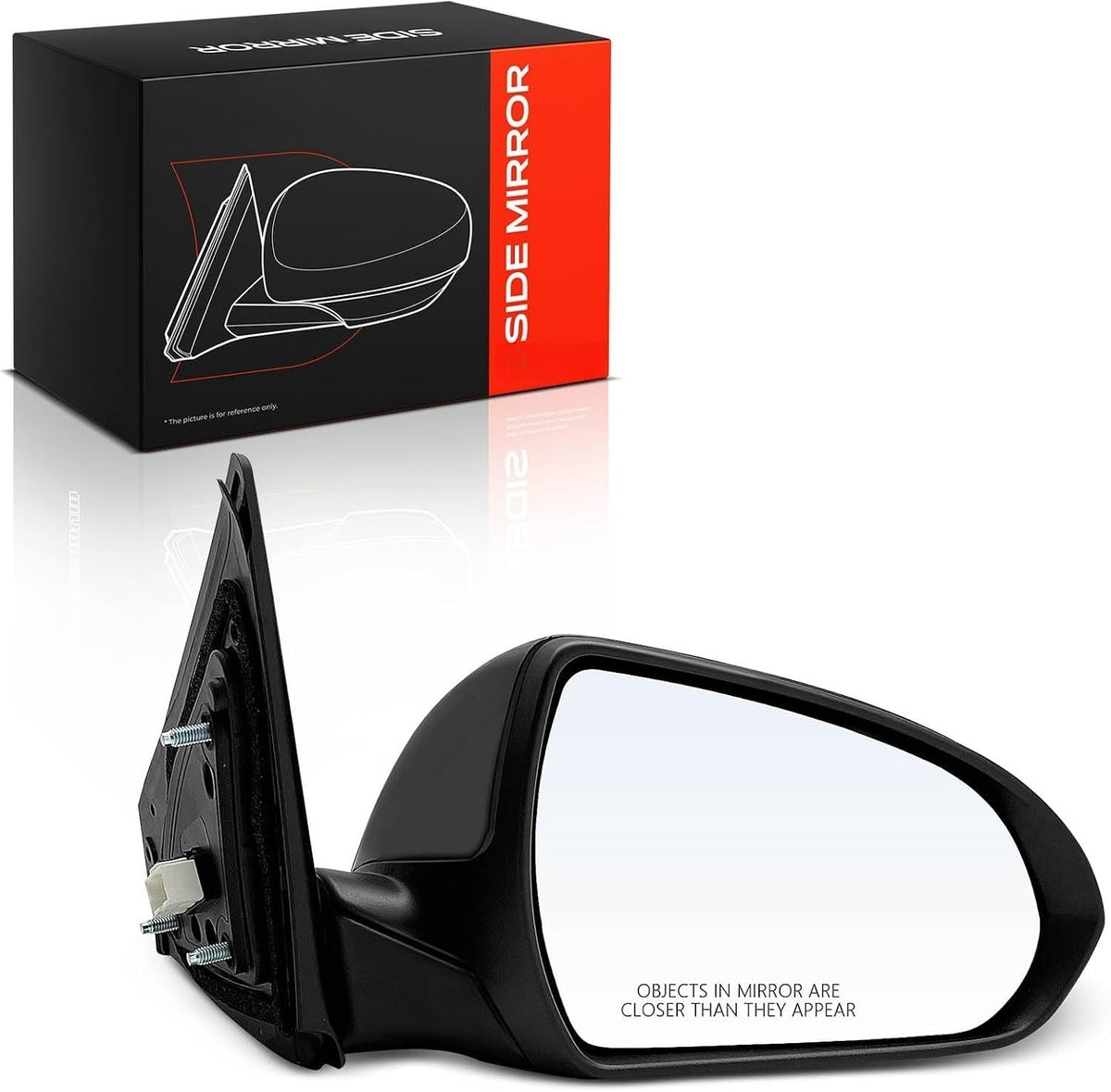 Front Right Passenger Side Power Mirror for Hyundai Elantra 2017-2020 Sedan, Non-Heated, Paint-to-Match Black