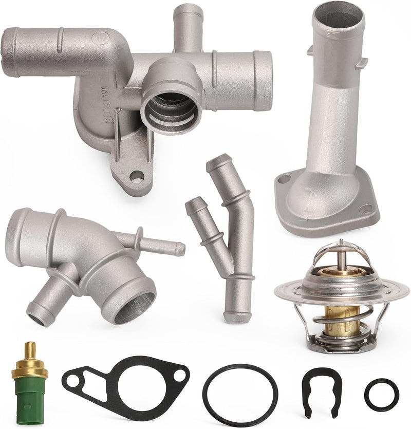 Thermostat Housing with Coolant Hose and Thermostat for Volkswagen Golf MK4 2000-2005, Jetta MK4 2000-2005, Audi TT 2000-2002
