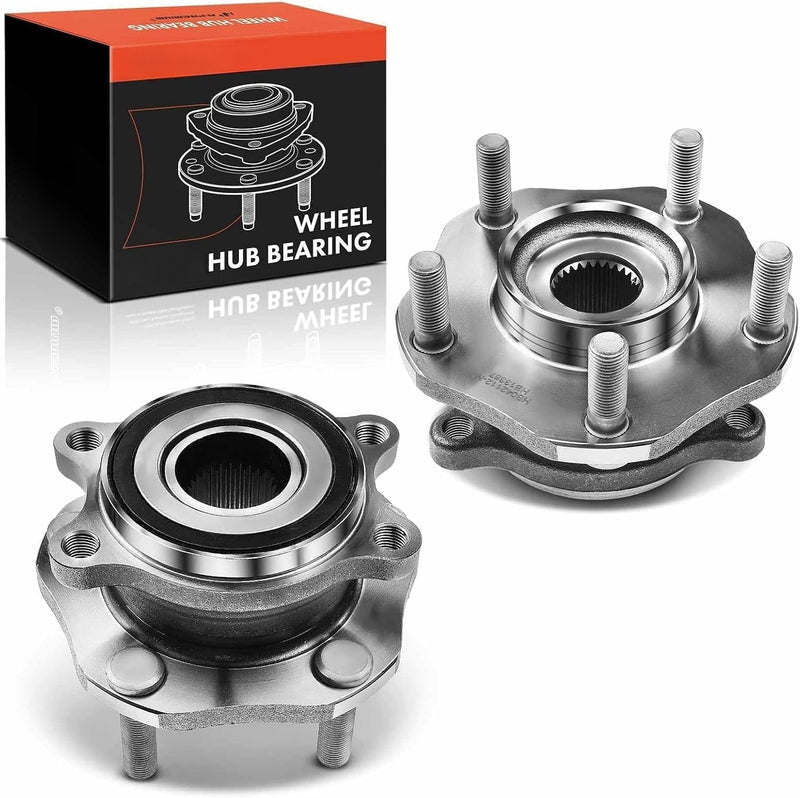 Front Wheel Bearing and Hub Assembly for Nissan Rogue 2014-2023, Rogue Sport 2017-2022, Qashqai 2017-2018, 5 Lug, Pair