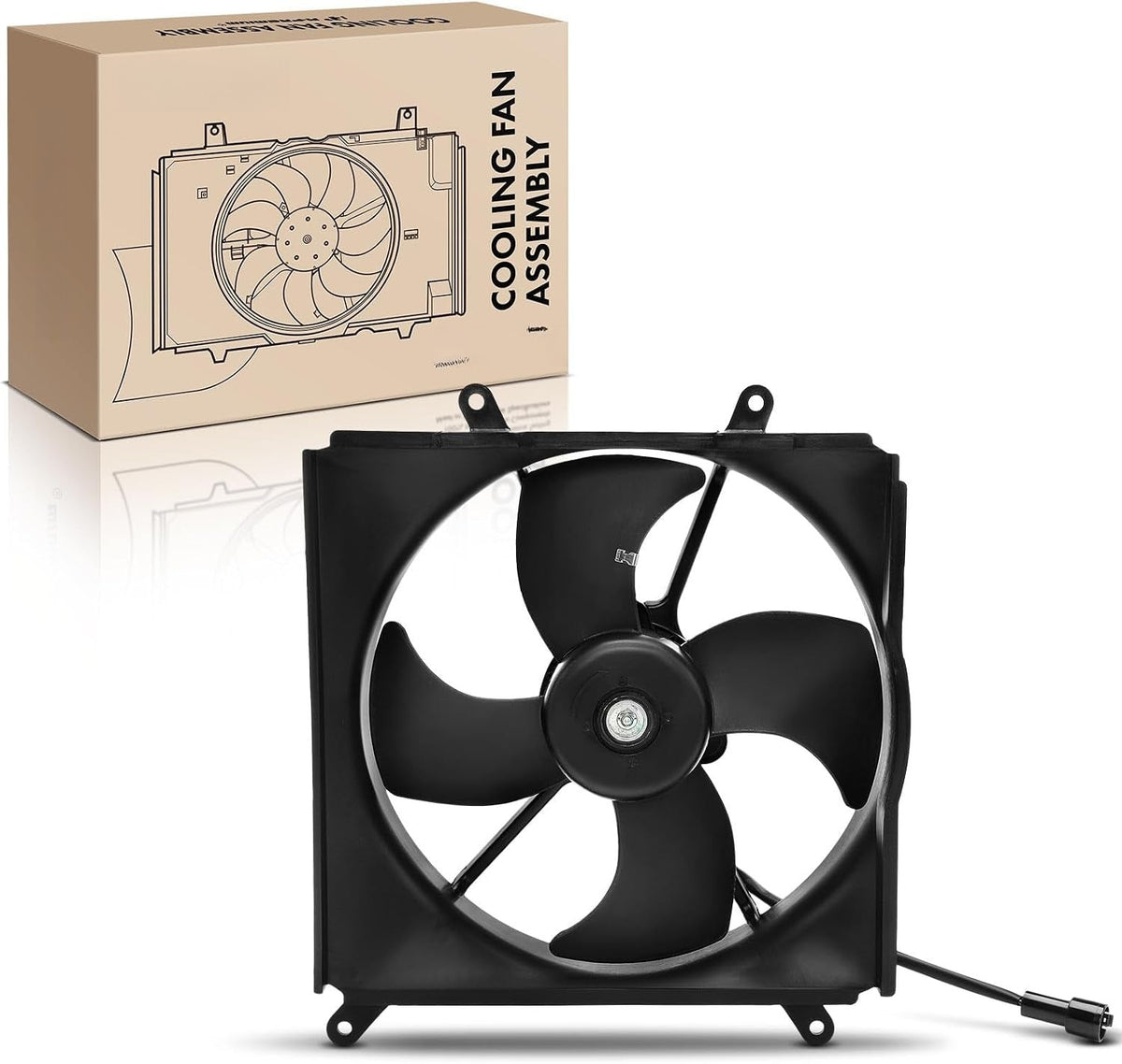 Radiator Cooling Fan Assembly with Shroud for Toyota Corolla 1988-1992, Geo Prizm 1989-1992