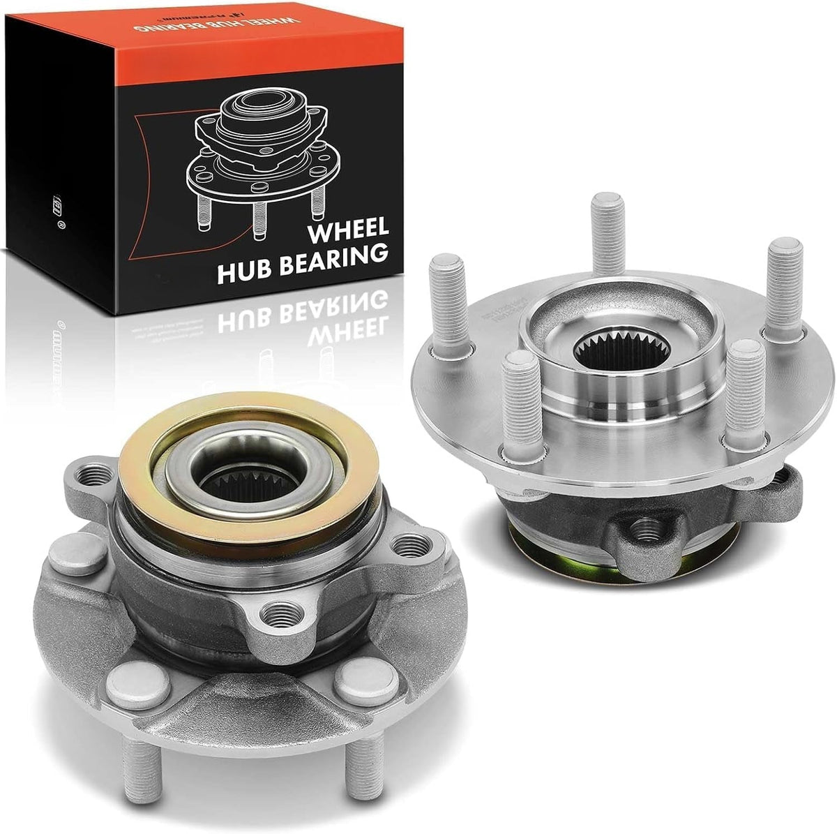 Front Wheel Bearing and Hub Assembly for Nissan Rogue 2008-2013, Rogue Select 2014-2015, Sentra SE-R 2007-2012, 5 Lug, Pair