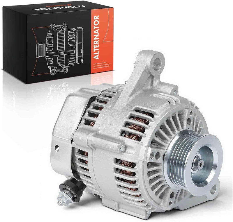 Alternator for Jeep Wrangler TJ 2001-2006, L6 4.0L, 12V 117A, 6-Groove Pulley