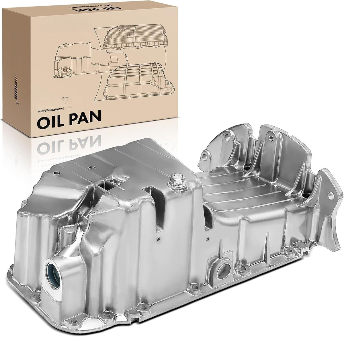 Aluminum Engine Oil Pan With Drain Plug for Chevrolet Aveo 2009-2011, Aveo5 2009-2011, Pontiac G3 2009-2010 1.6L