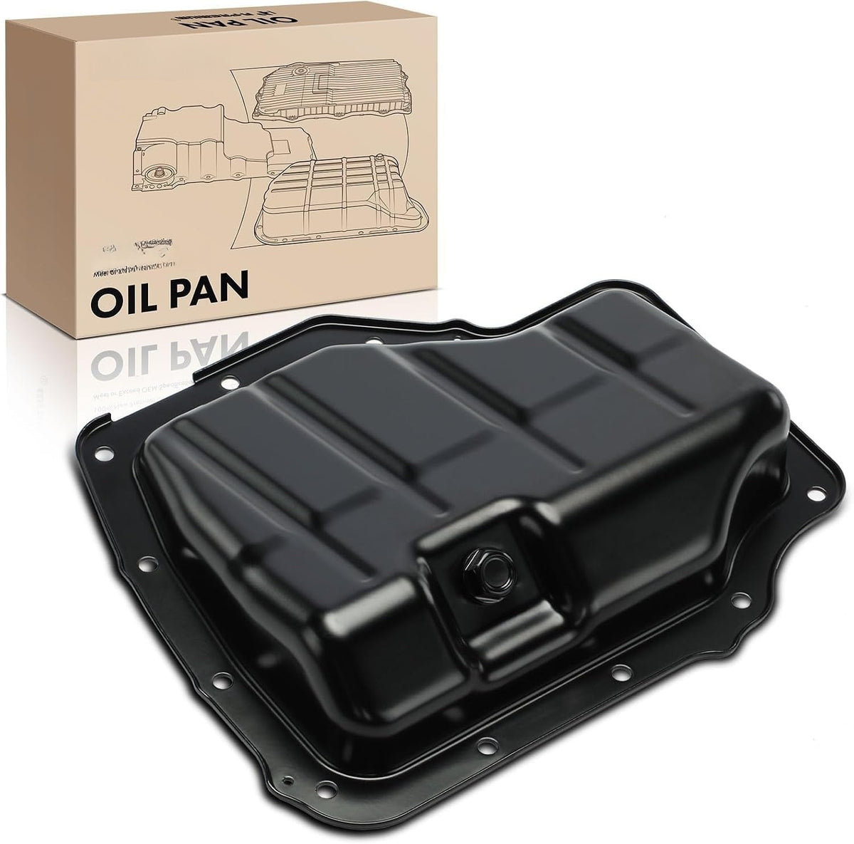 Steel Engine Oil Pan With Drain Plug for Hyundai Elantra 2017-2020, Veloster 2013-2017, Sonata 2015-2018 1.6L Turbo