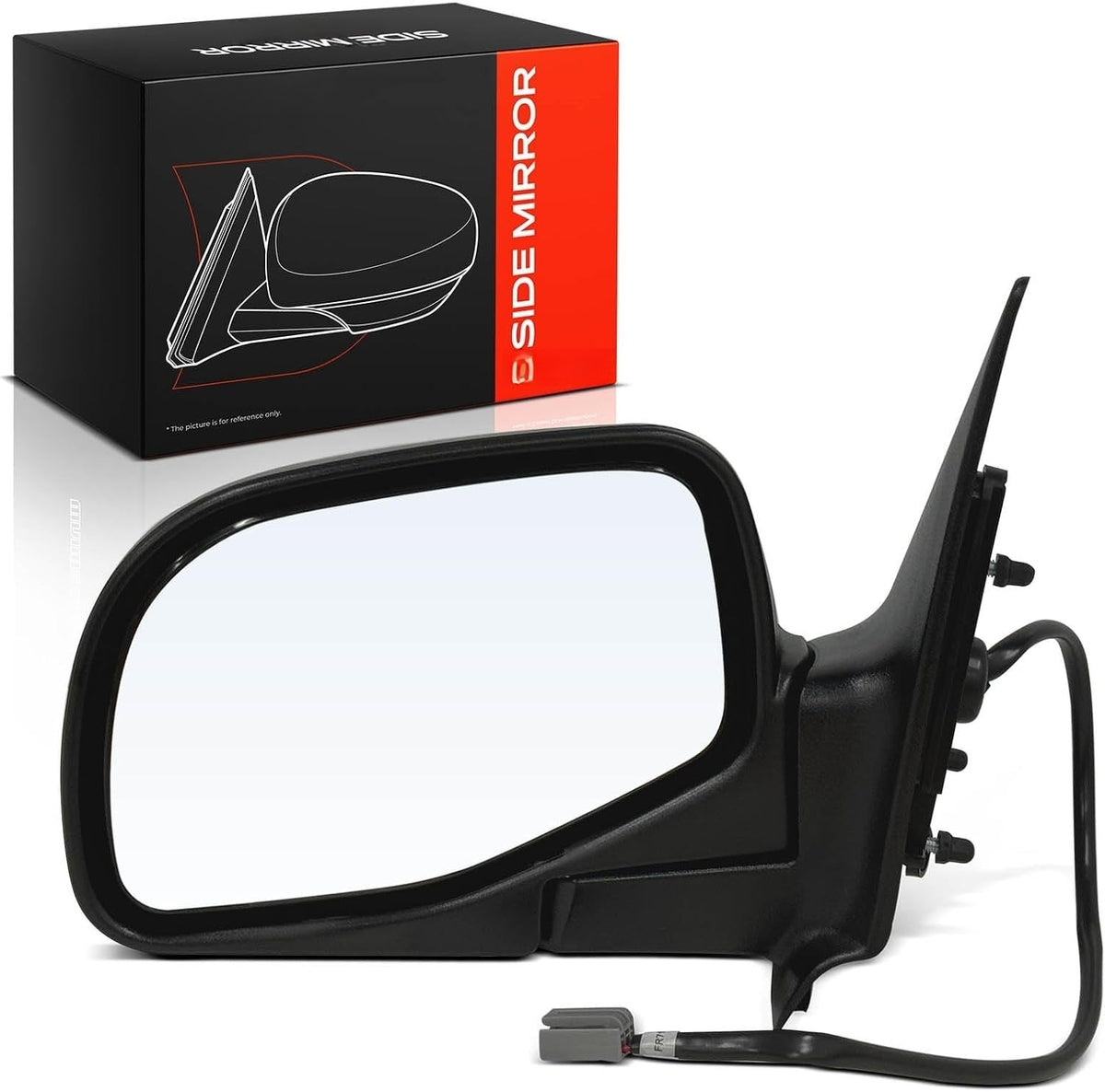 Front Left Driver Side Power Mirror for Ford Ranger 1993-2005, Mazda B3000 1996-2005, Non-Heated, Textured Black
