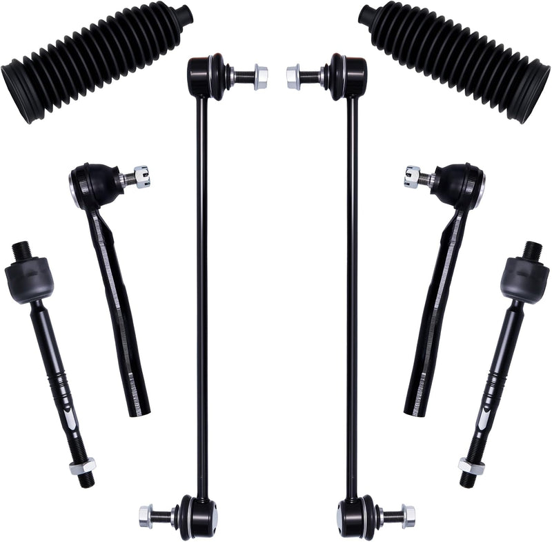 Front Tie Rod End and Sway Bar Link Kit for Honda Accord 2018-2025, Inner and Outer Tie Rods, Rack Boots, 8 Pcs