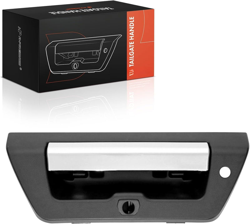 Manual Tailgate Handle and Bezel with Camera and Lamp Hole for Ford F-150 2015-2017, Without Power Touch Opening