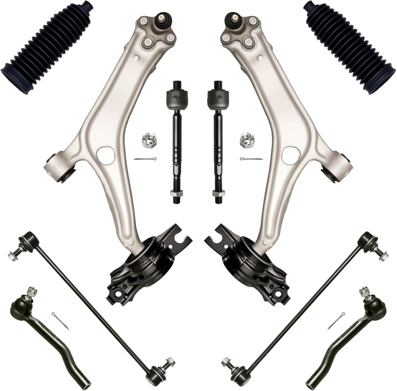 Front End Suspension Kit with Lower Control Arms, Tie Rod Ends, Sway Bar Links for Honda Accord 2023-2025, 10 Pcs