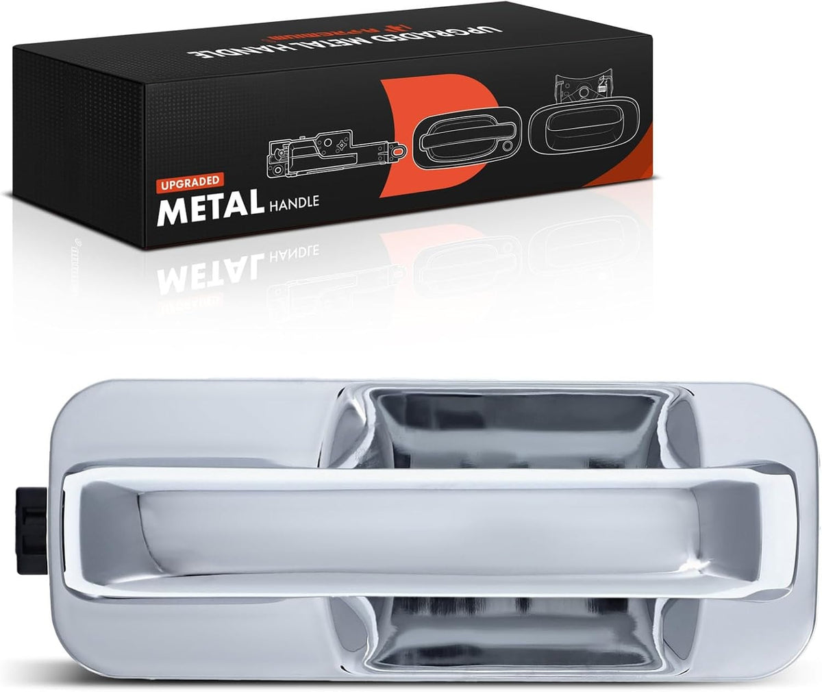 Right Side Exterior Door Handle for Ford F-150 2015-2020, Front Right or Crew Cab Rear Right, Chrome Metal, Without Passive Entry