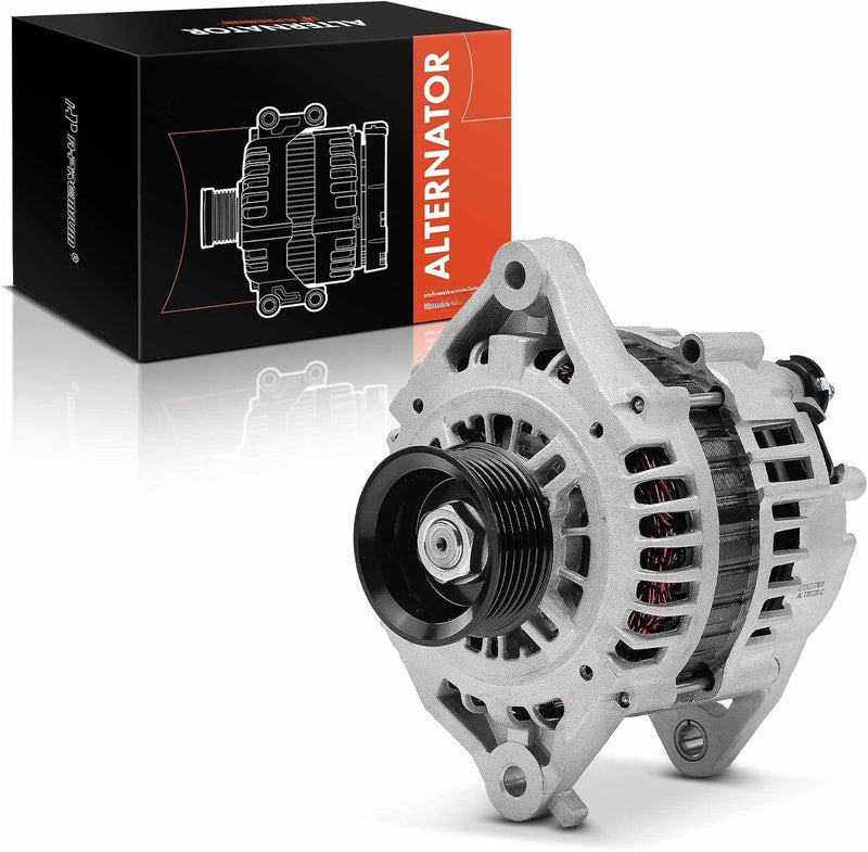 Alternator for Nissan Sentra 1997-1999, 200SX 1997-1998, 1.6L, 12V 80A, 6-Groove Pulley