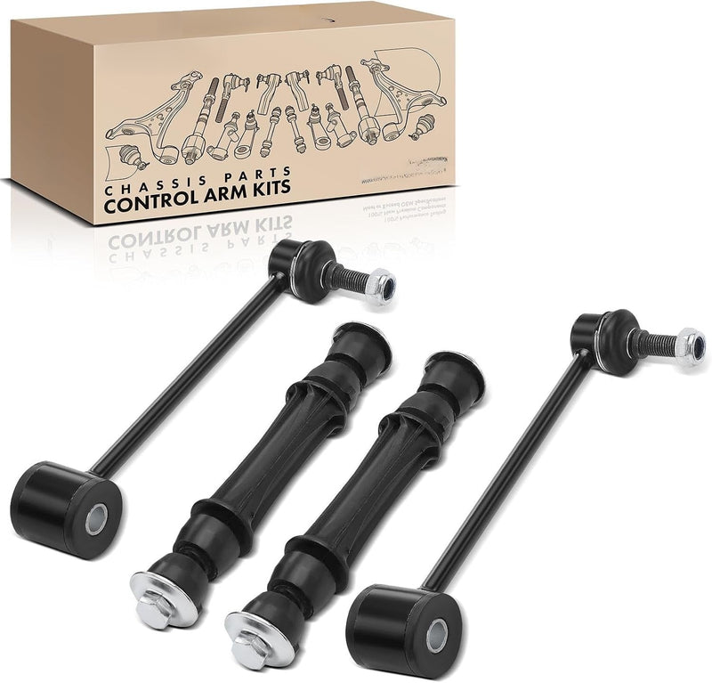 Front and Rear Sway Bar End Link Set of 4 for Cadillac Escalade 2007-2016, Chevrolet Tahoe 2007-2016, Suburban 1500 2007-2014