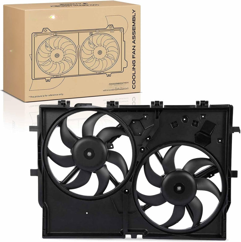 Radiator Cooling Fan Assembly with Dual Fans and Shroud for Ram ProMaster 1500, 2500, 3500 2014-2023, 3.6L V6, 3.0L