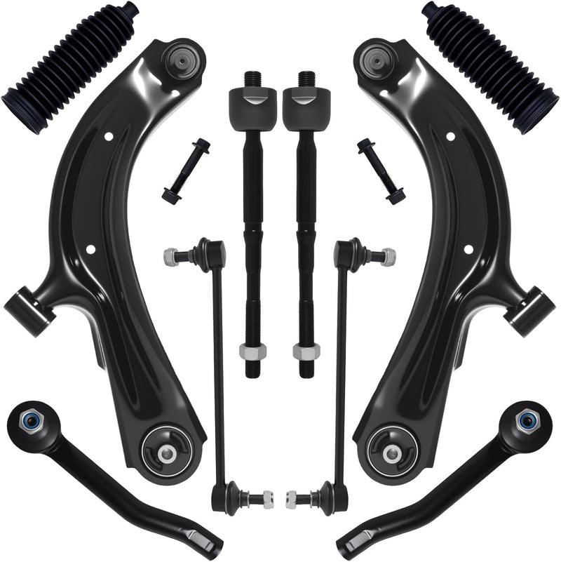 Front Suspension Kit 10-Piece with Lower Control Arms for Nissan Sentra 2013-2019 1.8L, NV200 2013-2020