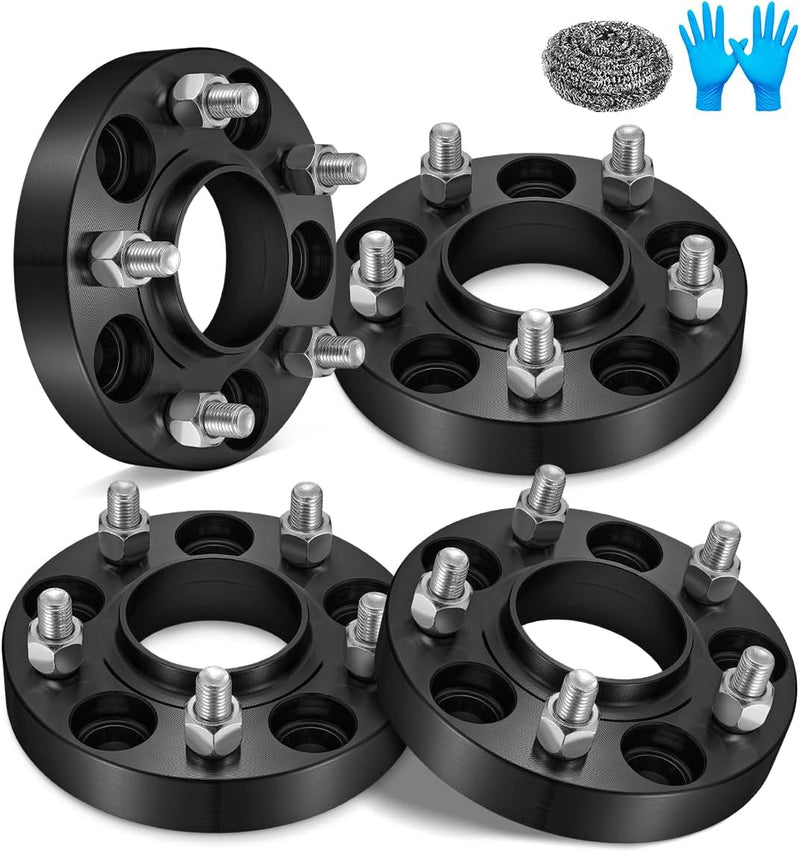 Wheel Spacers 1 Inch 5x114.3, 67.1mm Bore, M12x1.5, for Hyundai Elantra, Sonata, Tucson, Kia Optima, Sportage, Mazda 3, CX-5
