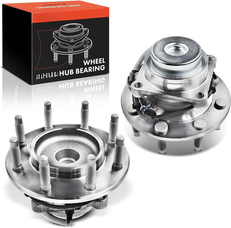 Front Wheel Bearing and Hub Assembly Pair with ABS, 8-Lug, for Chevrolet Express 2500, 3500 2003-2017, GMC Savana 2500