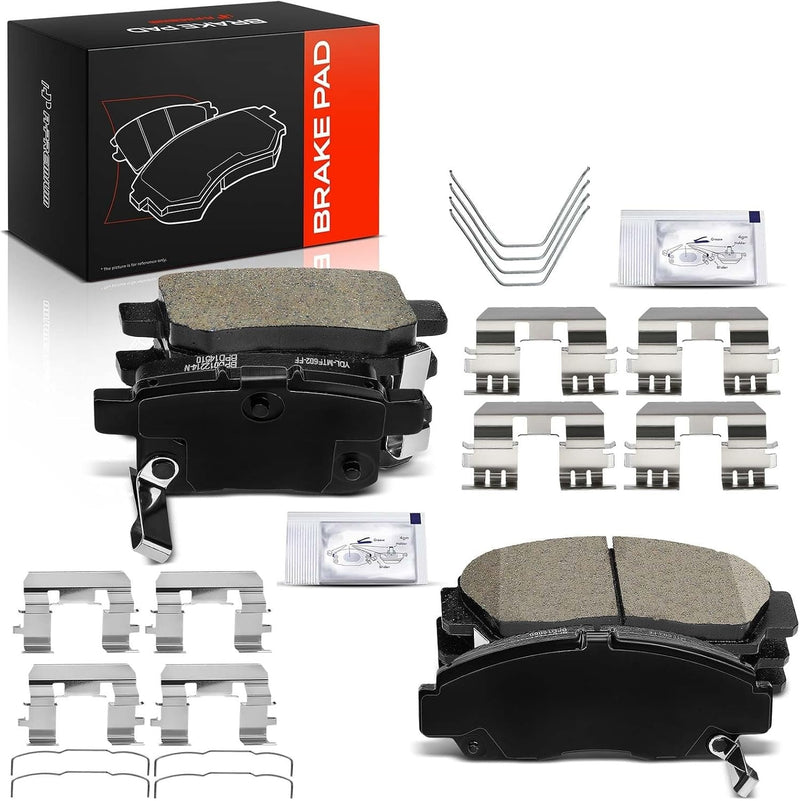 Front and Rear Ceramic Brake Pads for Acura TSX 2011-2014, Honda Accord 2011-2012 EX, EX-L