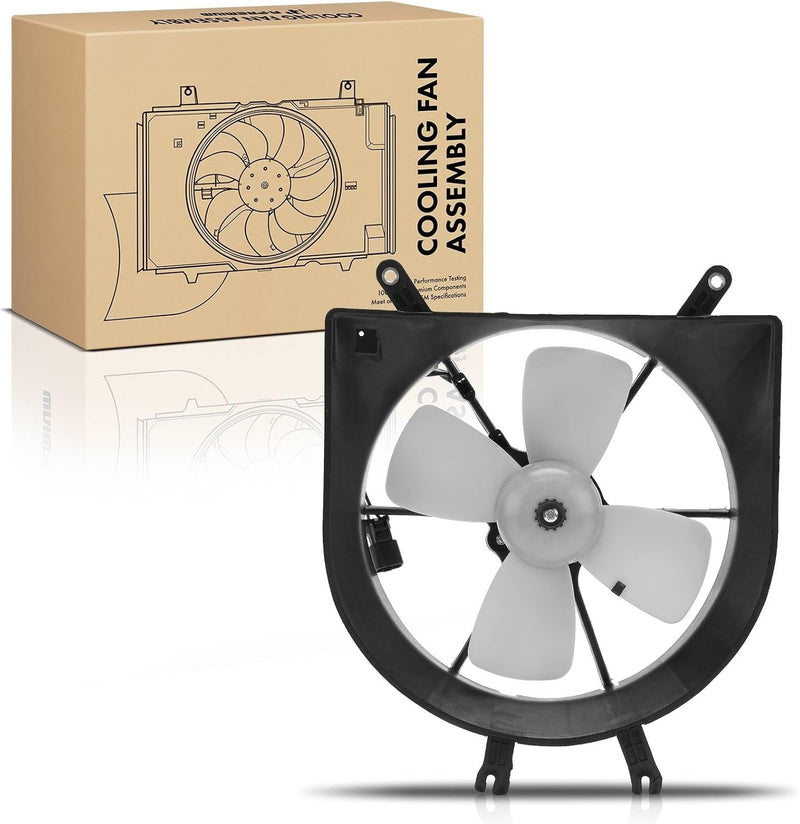 Left Radiator Cooling Fan Assembly for Honda Civic 1999-2000, with Shroud, 2-Pin
