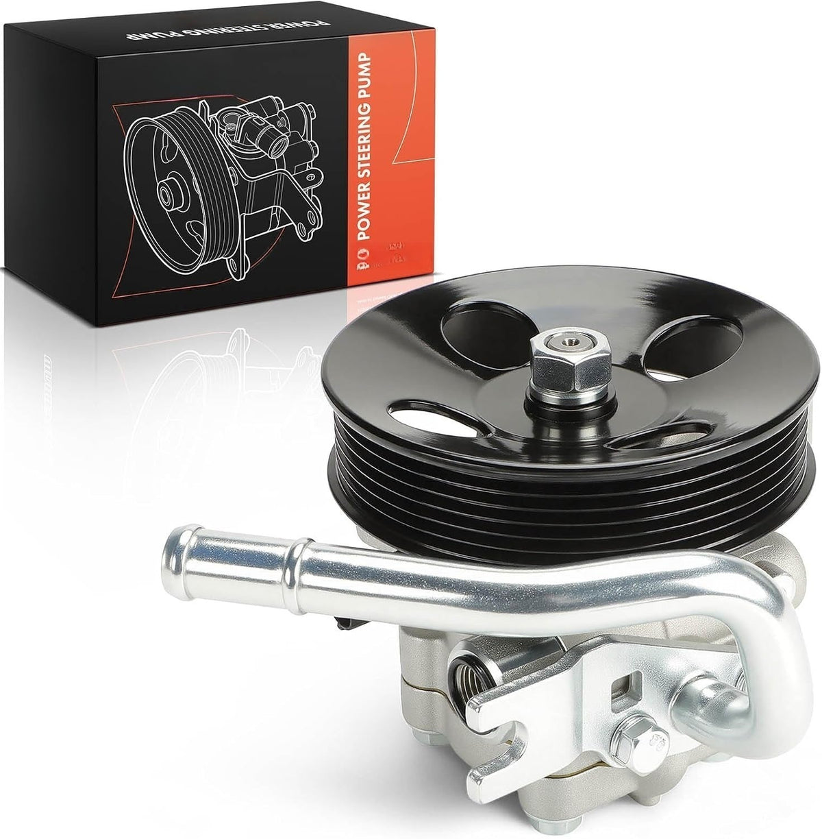 Power Steering Pump with 6-Groove Pulley for Hyundai Santa Fe 2010-2012 3.5L, Kia Sorento 2011-2013 3.5L
